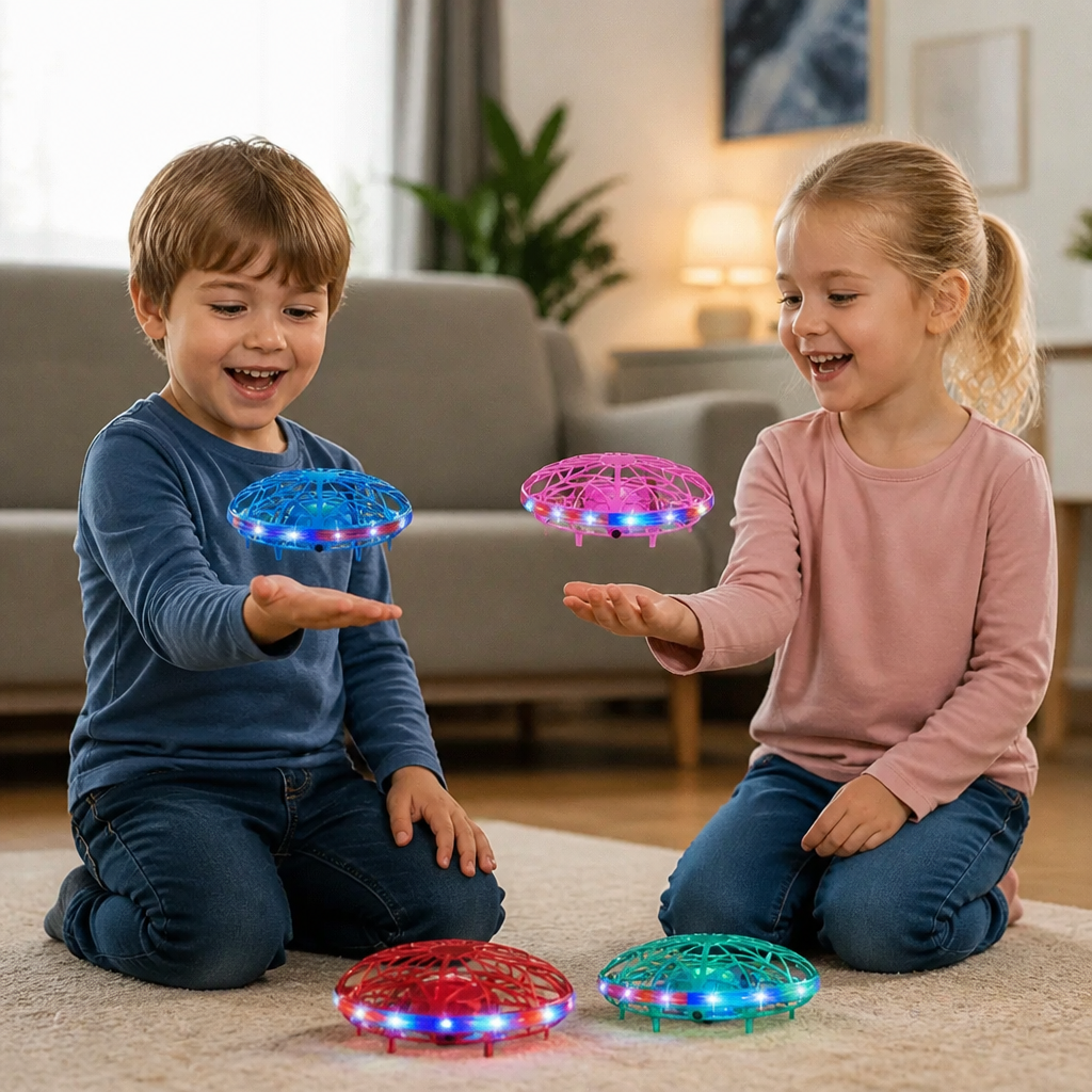 Rörelsestyrd flygande LED-UFO-drönare