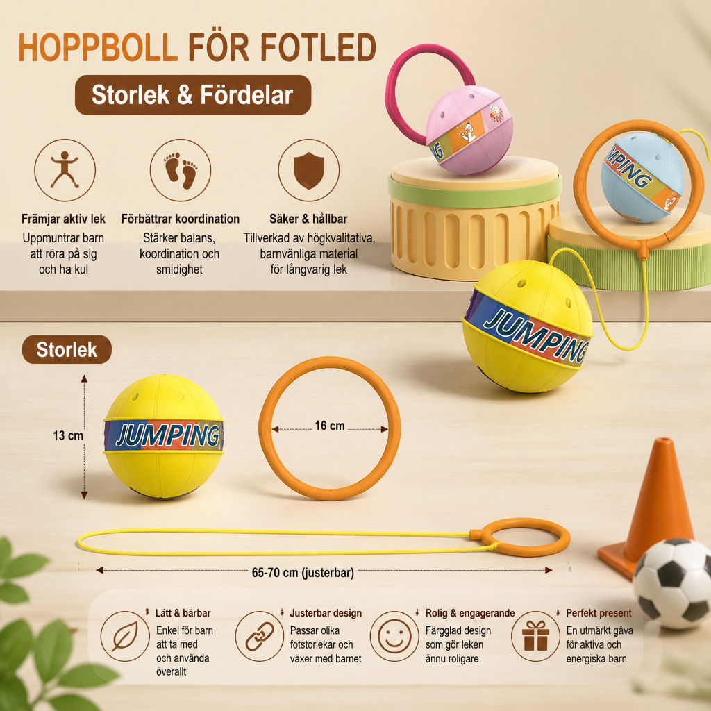 Interaktiv Skip Ball-leksak för fotleden för barn