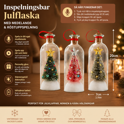 Inspelningsbar julflaska med meddelande och röstuppspelning