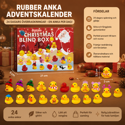 Adventskalender med gummiankor till jul