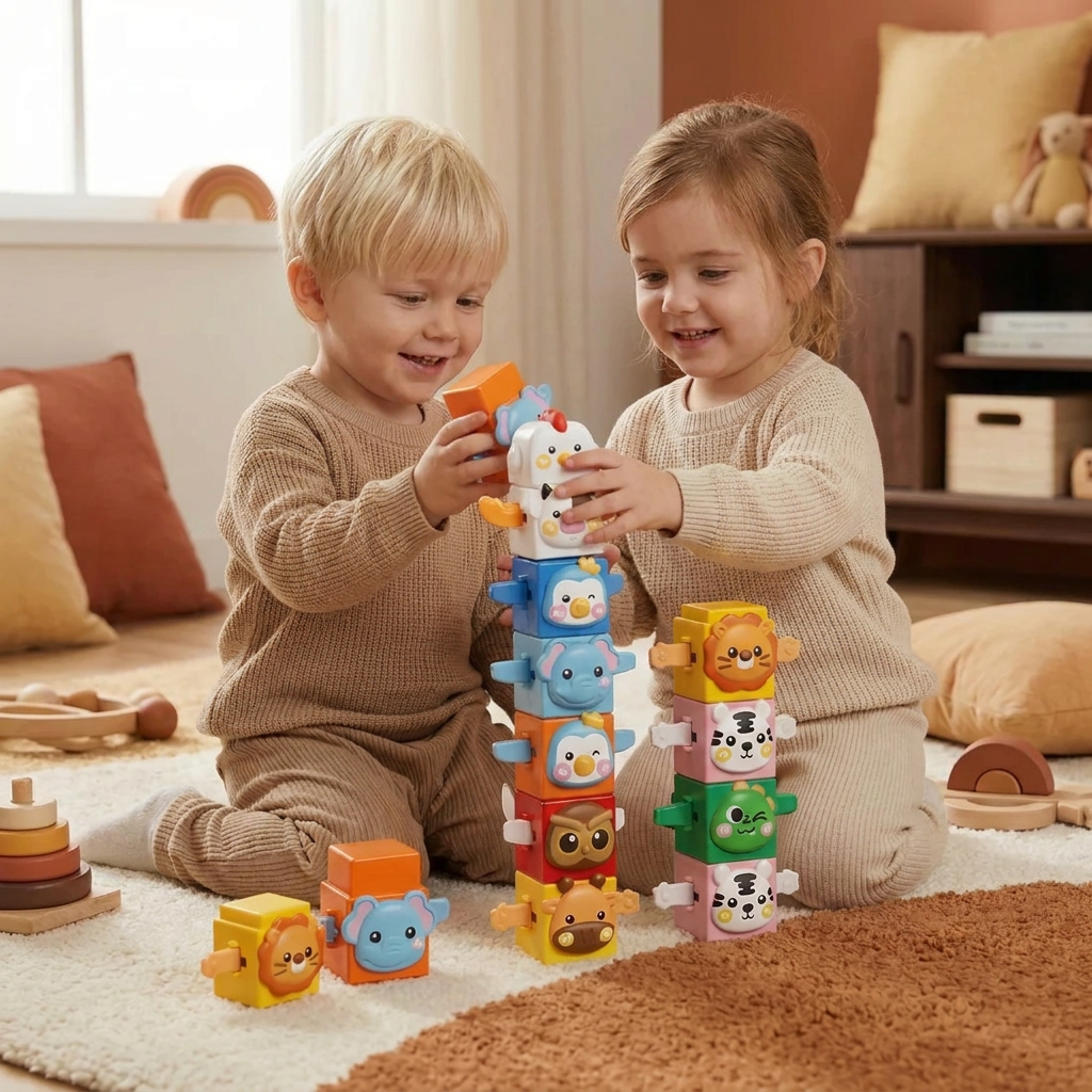 Pädagogisches Montessori-Tier-Stapelspielzeug