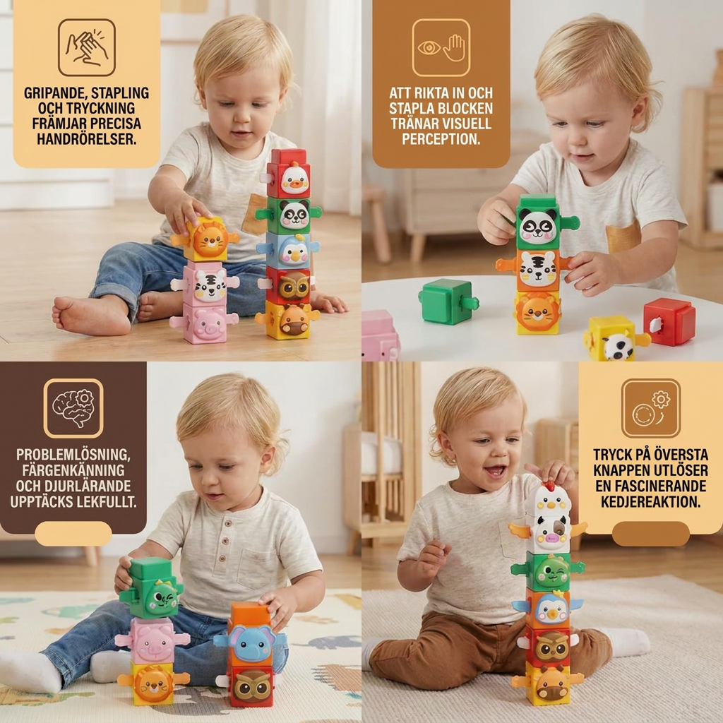 Pädagogisches Montessori-Tier-Stapelspielzeug