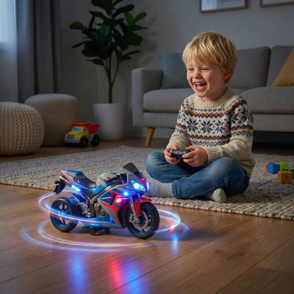 Lysande Och Dansande Musikmotorcykel