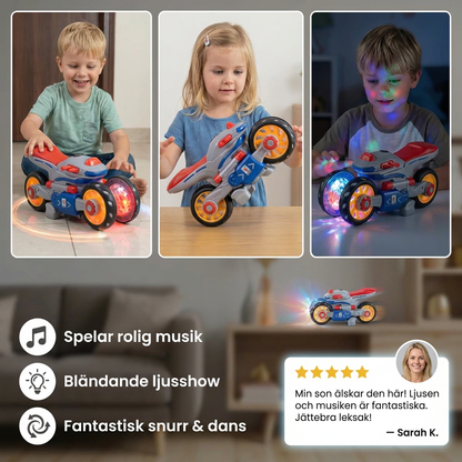 Lysande Och Dansande Musikmotorcykel