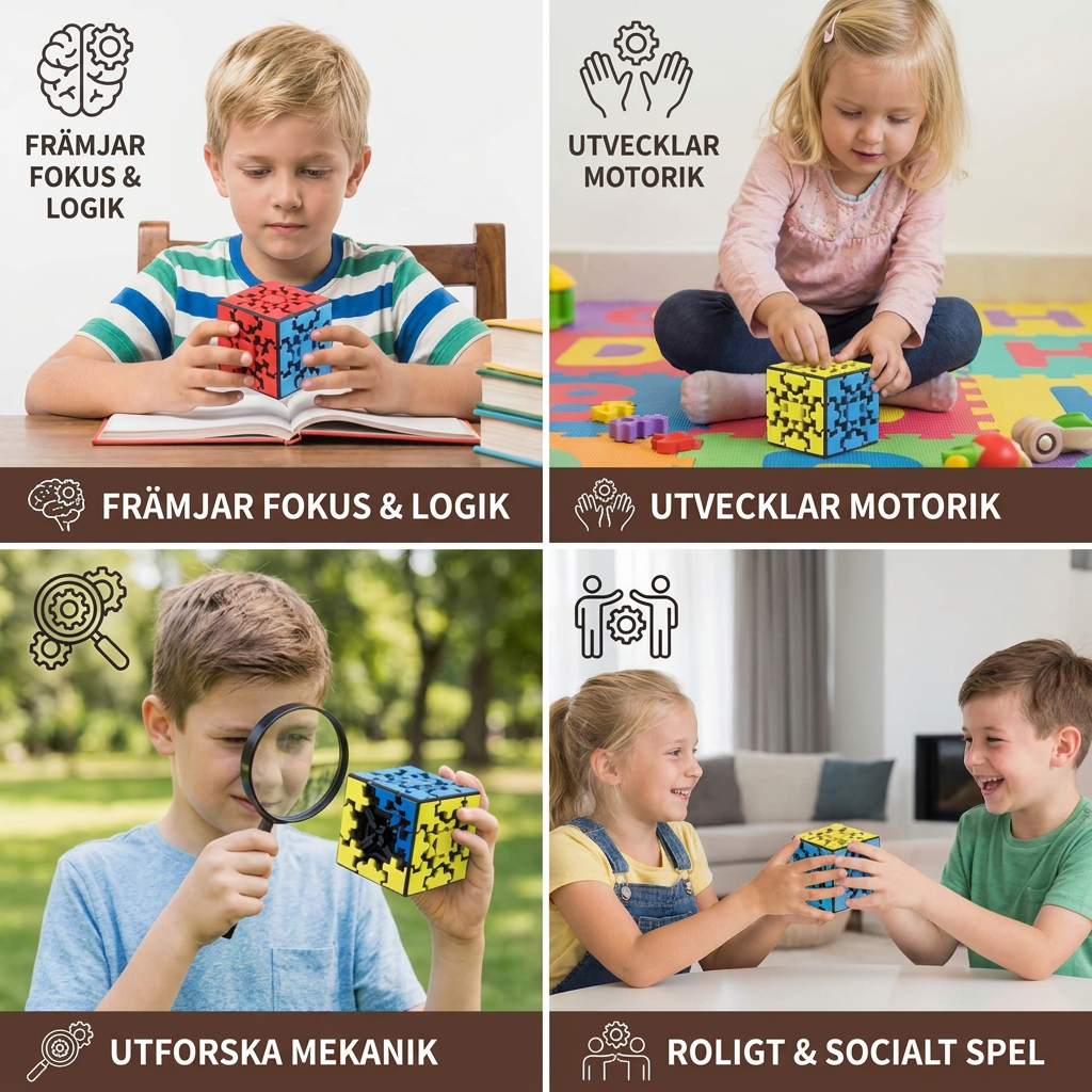 Kugghjulskub 3×3×3 – Mekaniskt Logikspel