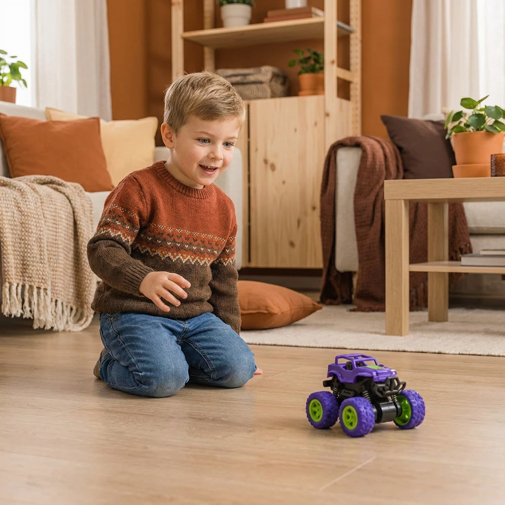 Friktionsdriven Monstertruck-Stuntbil För Barn