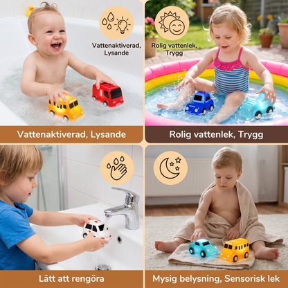 Lysande Badleksaksbilar – Vattenaktiverade Badleksaker För Bebisar