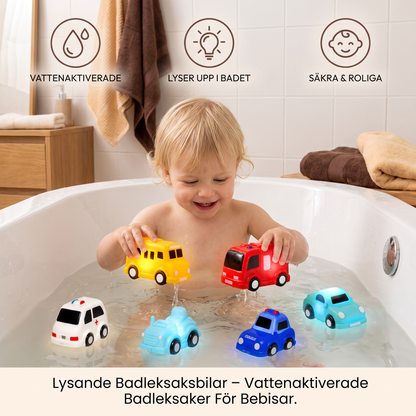 Lysande Badleksaksbilar – Vattenaktiverade Badleksaker För Bebisar