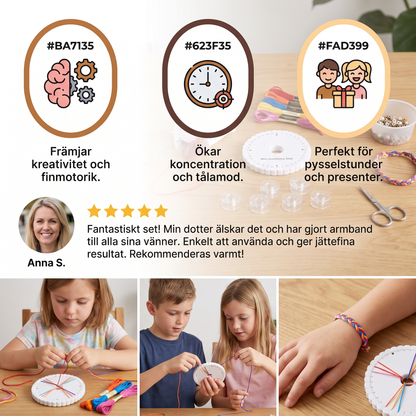 DIY-kumihimoarmbandsset för barn
