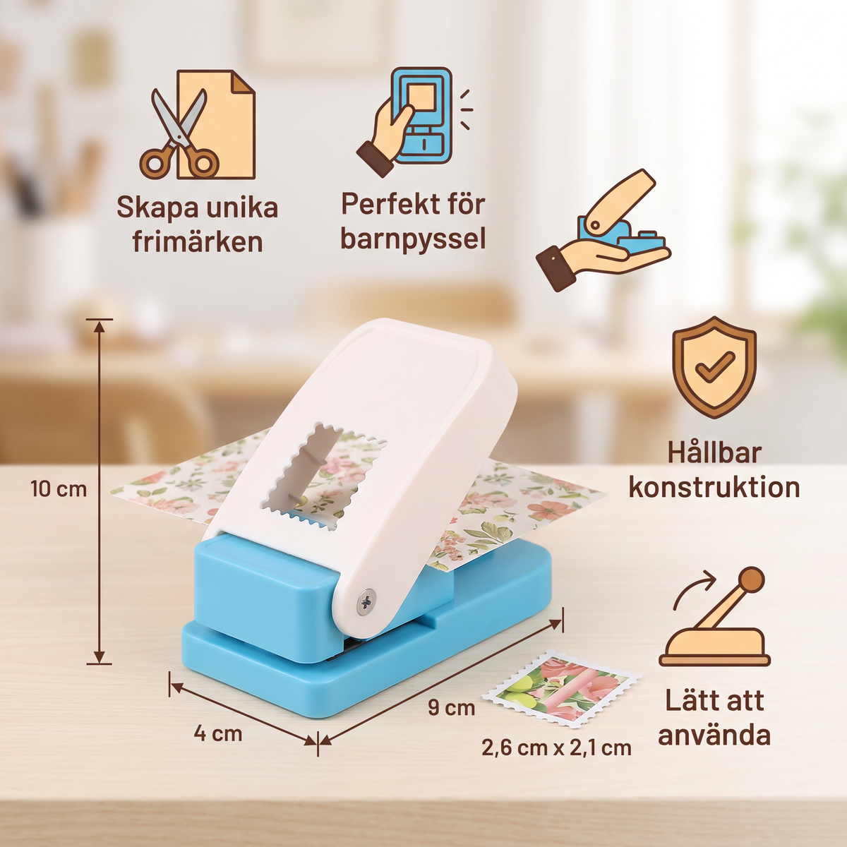 DIY Pappersstans I Frimärkesdesign För Barns Pyssel Och Kreativa Projekt