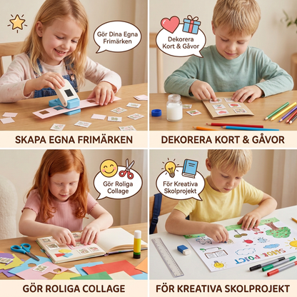DIY Pappersstans I Frimärkesdesign För Barns Pyssel Och Kreativa Projekt