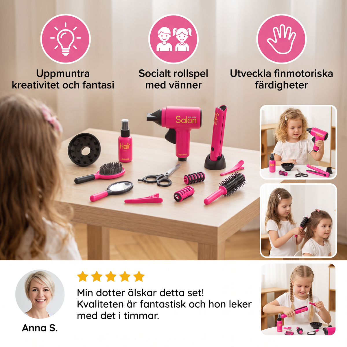 14-delat Frisörsalongs-Rollspelsset För Barn