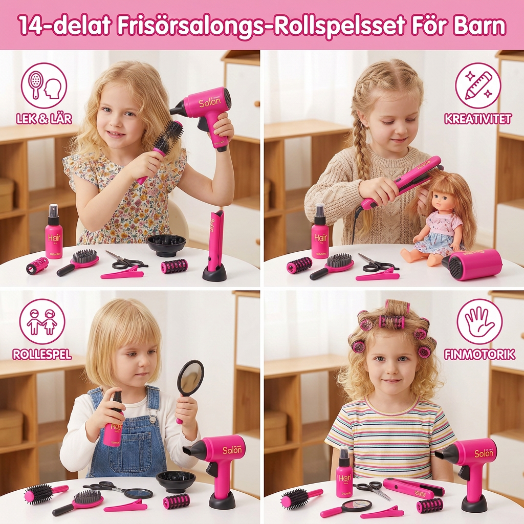 14-delat Frisörsalongs-Rollspelsset För Barn