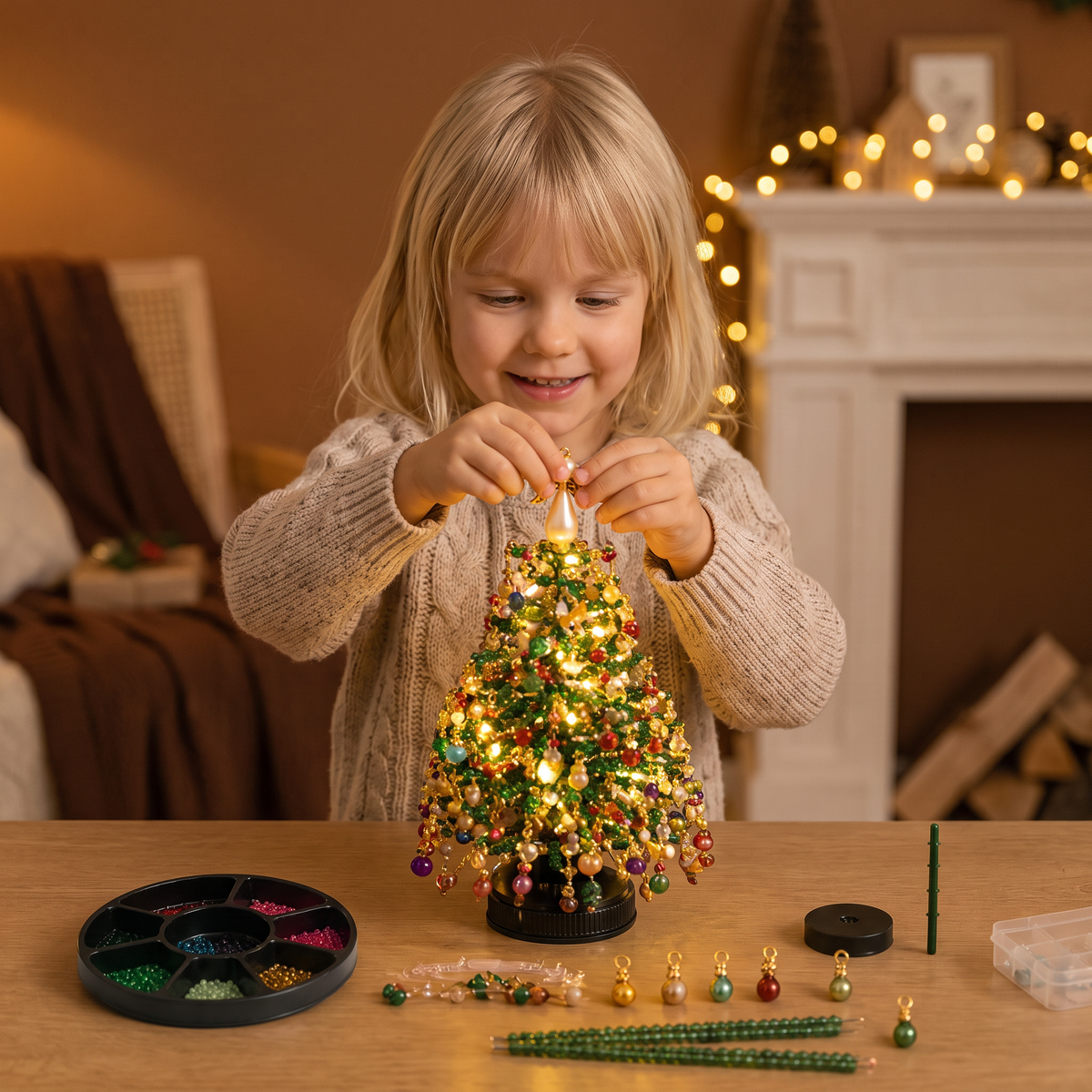 DIY-set För Att Skapa En Kristallpärlad Julgran