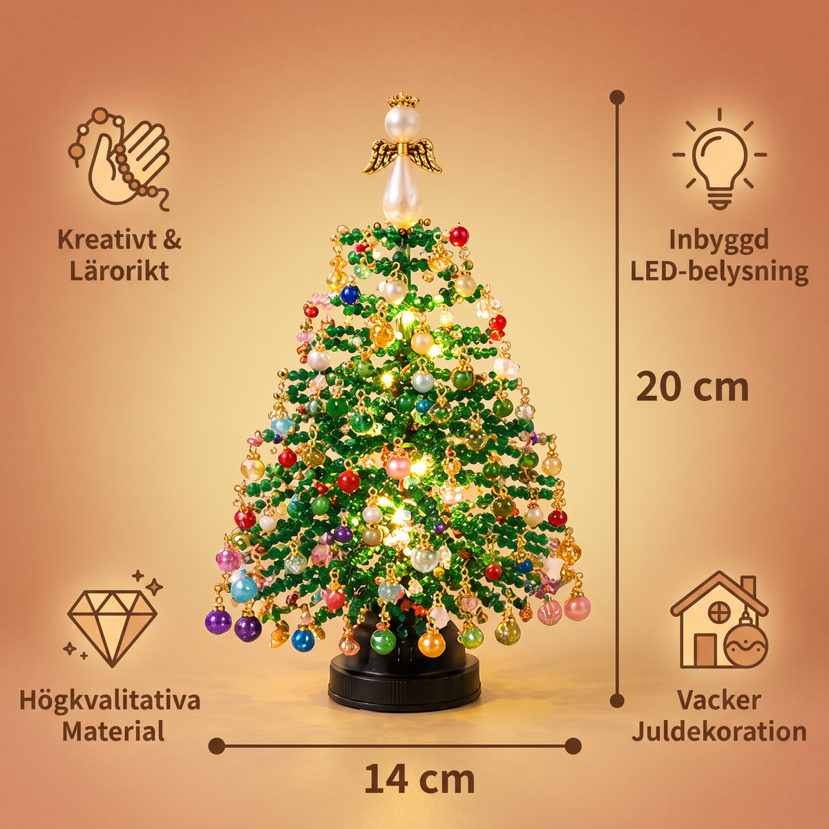 DIY-set För Att Skapa En Kristallpärlad Julgran