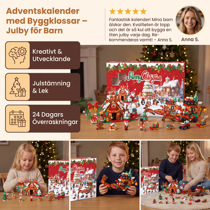 Adventskalender med Byggklossar – Julby för Barn