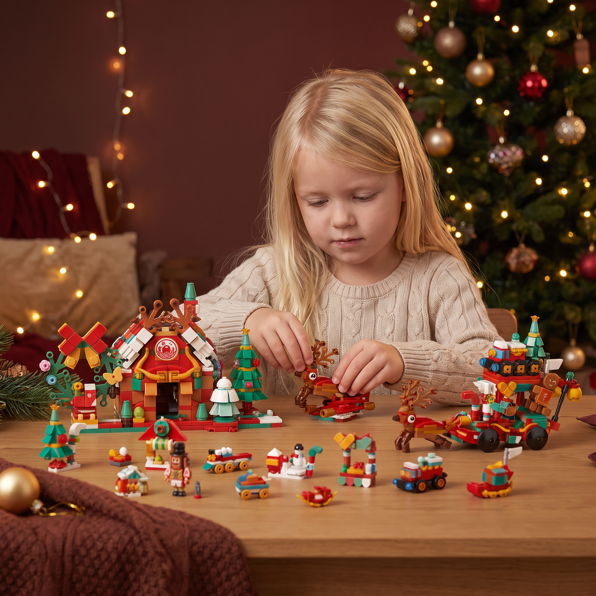 Adventskalender med Byggklossar – Julby för Barn