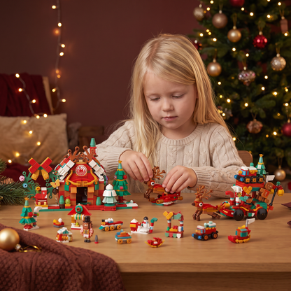 Adventskalender med Byggklossar – Julby för Barn