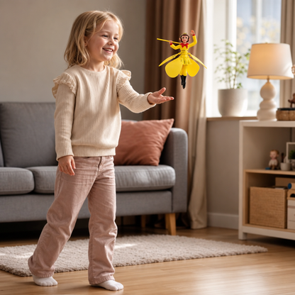 Interaktiv flygande ap-leksak med rörelsesensor och LED-lampor