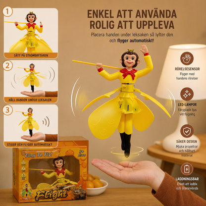 Interaktiv flygande ap-leksak med rörelsesensor och LED-lampor