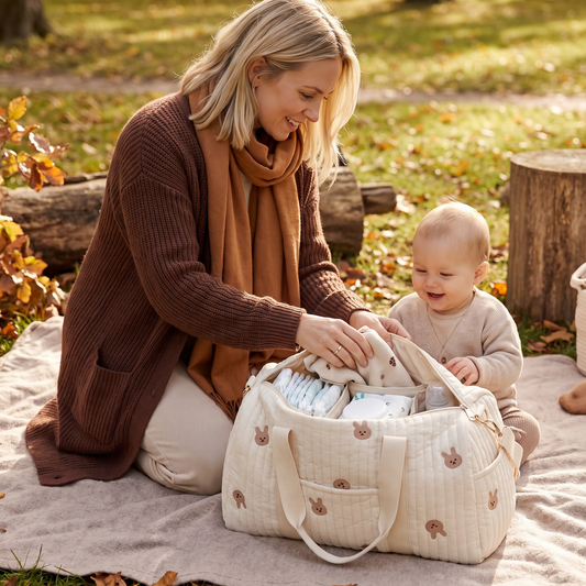 Stor mammaväska för baby – plats för allt mammor behöver!