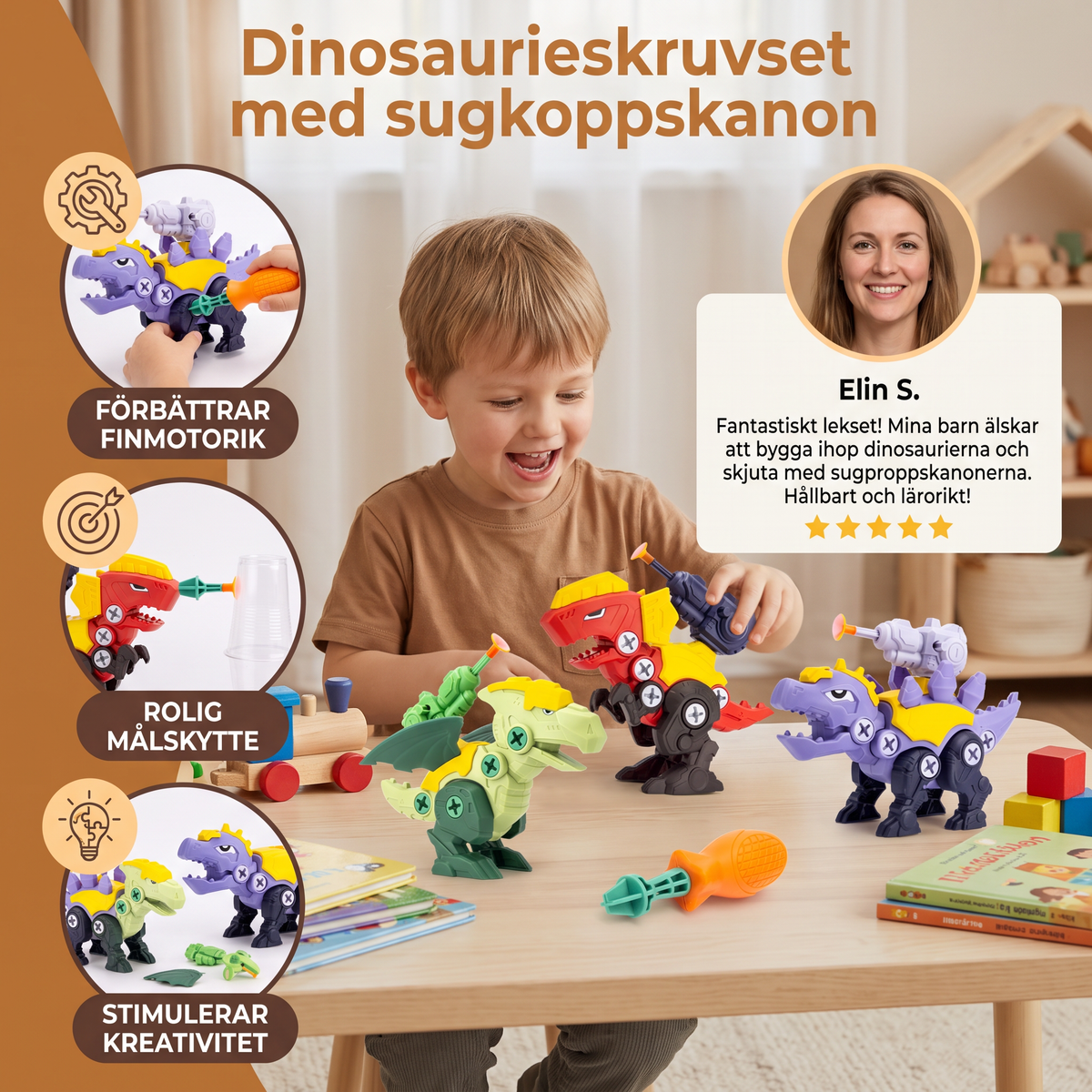 Dinosaurieskruvset med sugkoppskanon