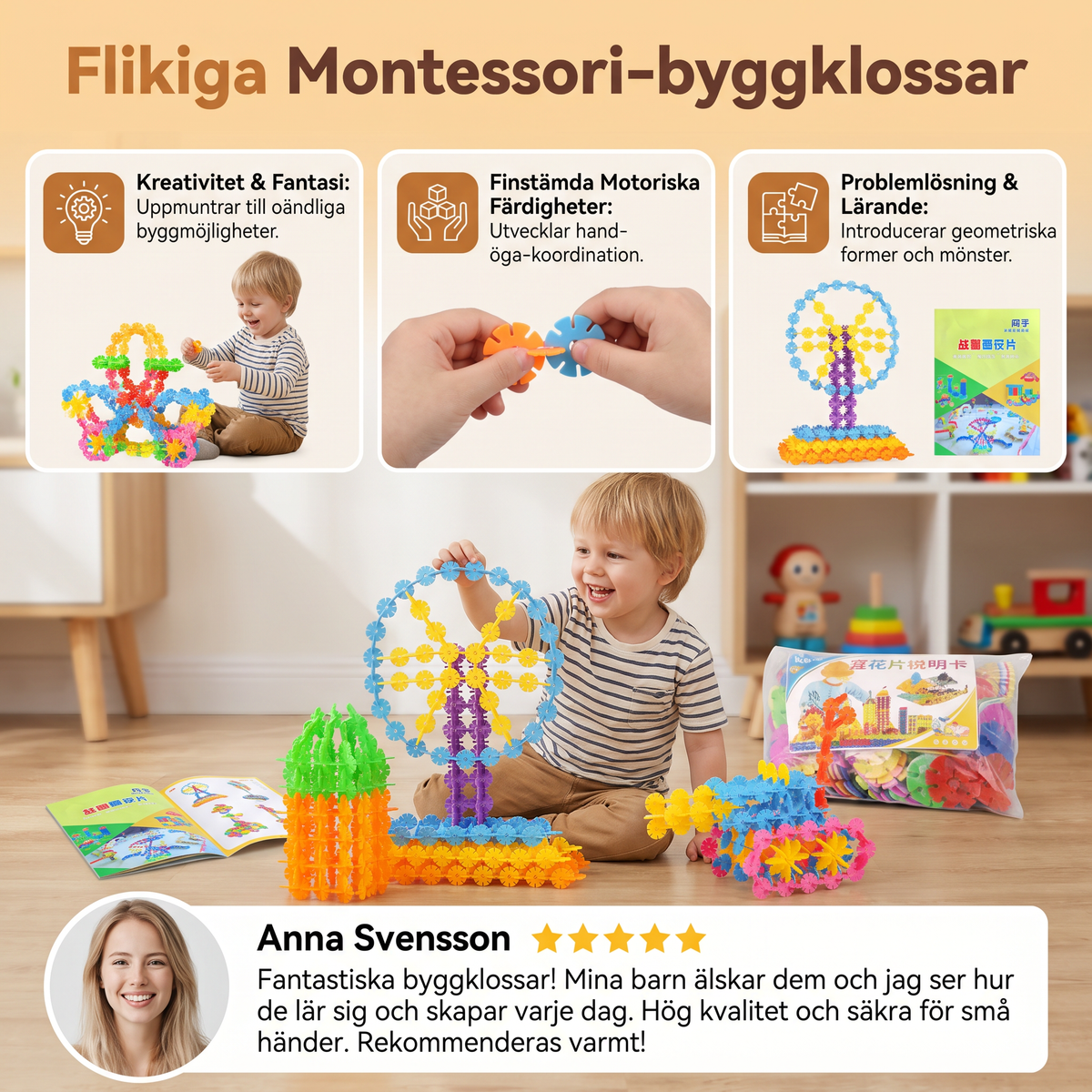 Flikiga Montessori-byggklossar