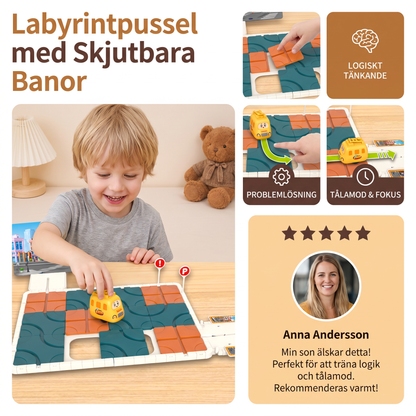 Labyrintpussel med Skjutbara Banor