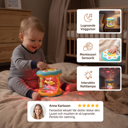 Interaktiv musikleksak med ljus – Montessori-sensorleksak med lugnande vaggvisor