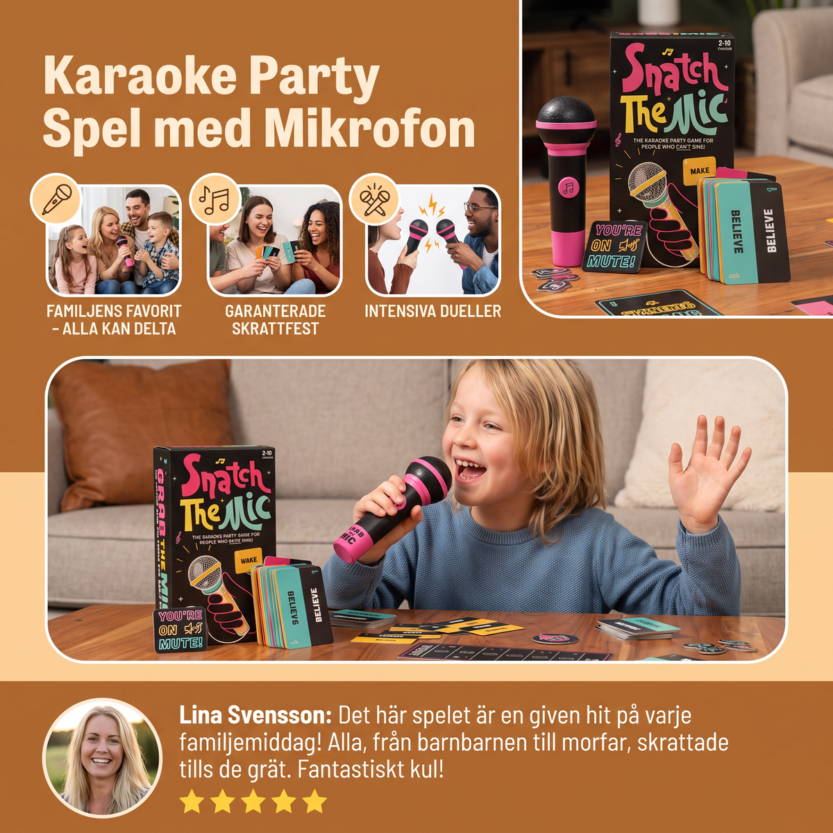 Karaoke Party Spel med Mikrofon – Roligt Familjespel för Vänner & Familj