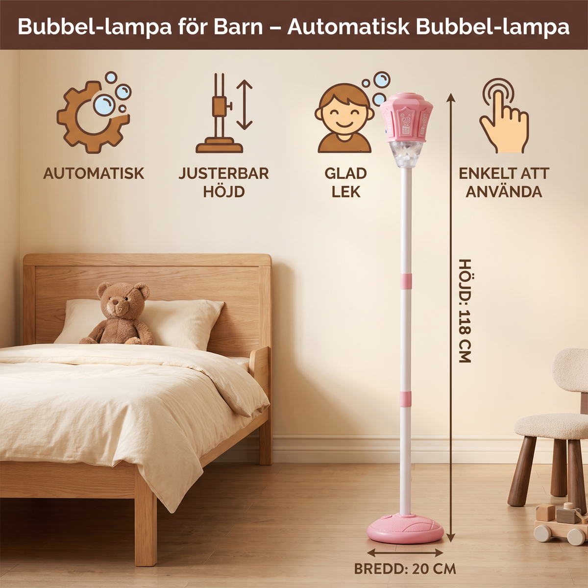Bubbel-lampa för Barn – Automatisk Bubbel-lampa