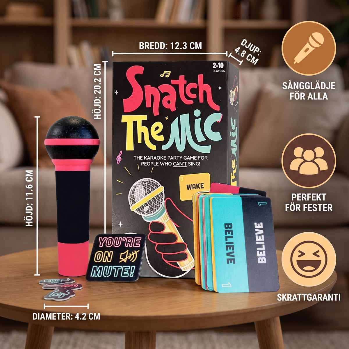 Karaoke Party Spel med Mikrofon – Roligt Familjespel för Vänner & Familj