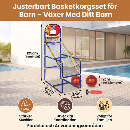 Justerbart Basketkorgsset för Barn – Växer Med Ditt Barn