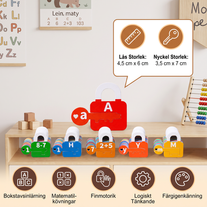 Bokstavs- och mattelås med nycklar – lärande spel