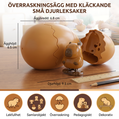 Överraskningsägg med kläckande små djurleksaker