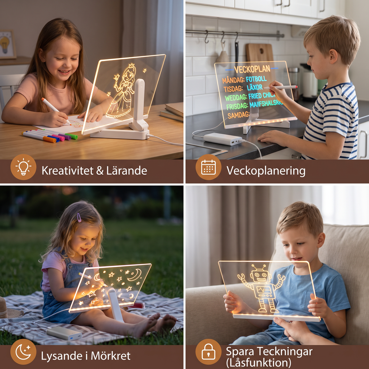 Självlysande LED-ritplatta För Barn