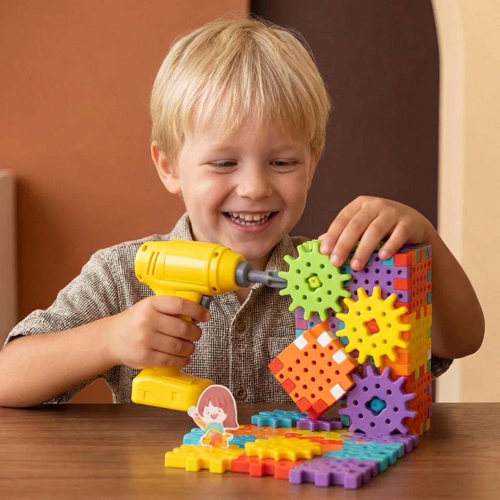 Montessori 3D Kugghjul Och Pusselbitar