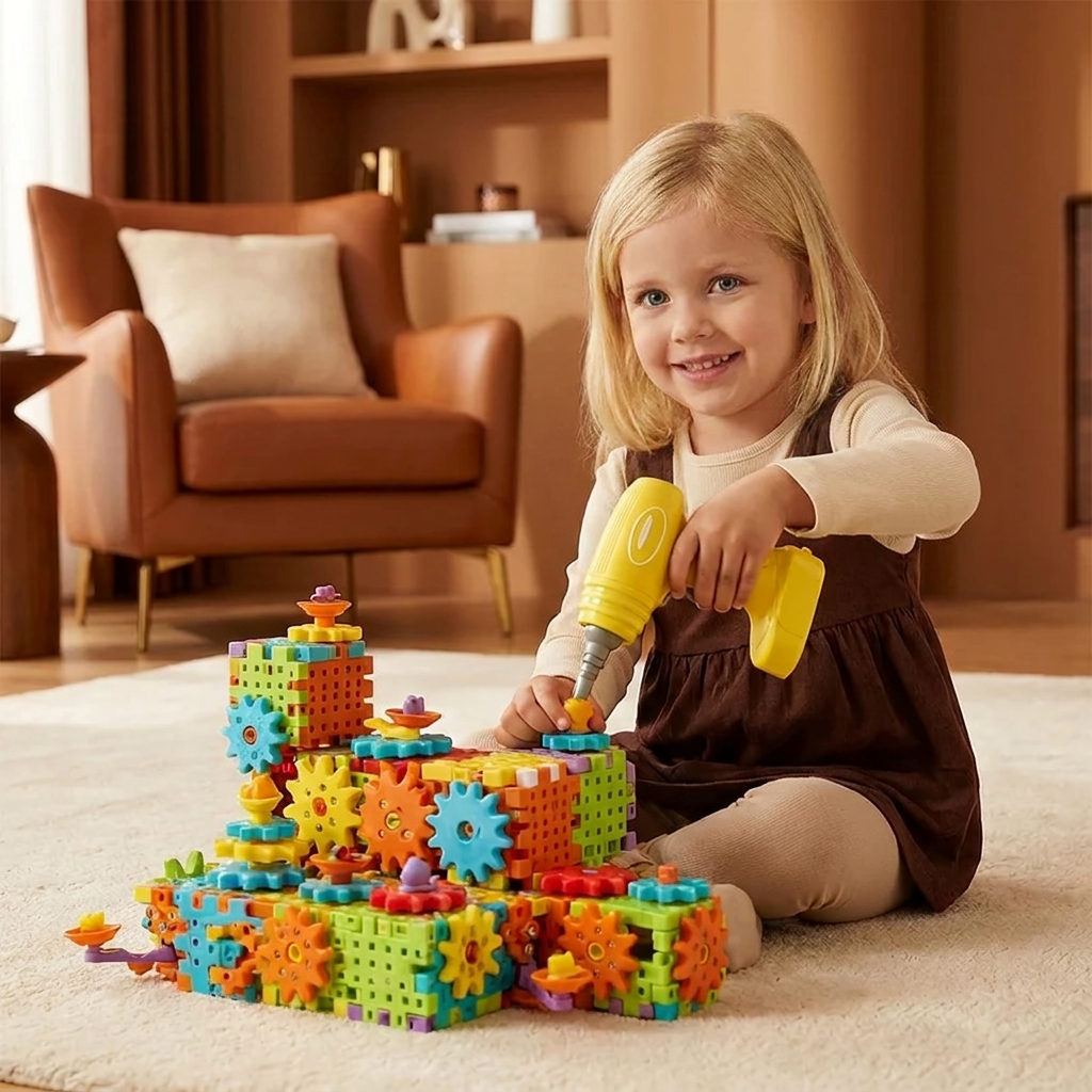 Montessori 3D Kugghjul Och Pusselbitar