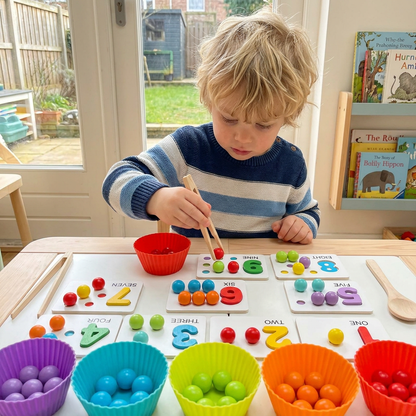 Montessori Kulor Med Siffror Och Färgsorteringsset För Att Lära Sig Räkna